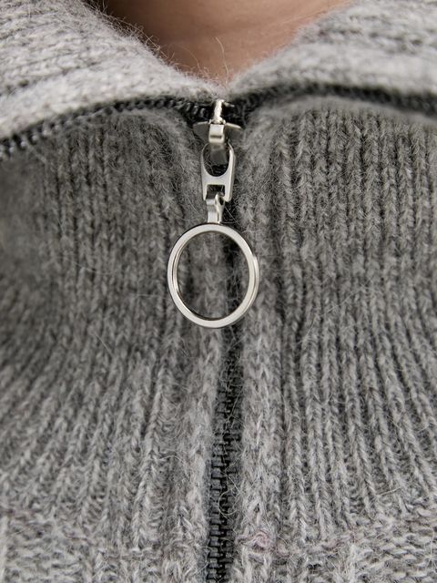 Marc O'Polo sweter z dodatkiem wełny damski kolor szary z półgolfem 5000007474