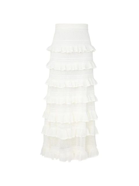 ZIMMERMANN Luna Lace frill maxi skirt - White