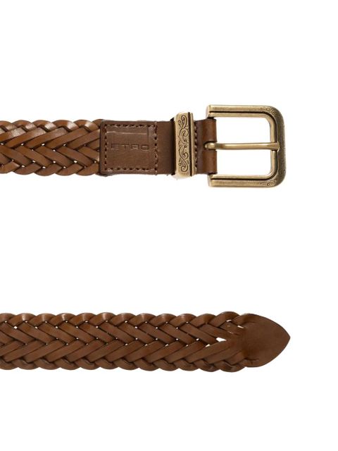 ETRO woven leather belt - Brown