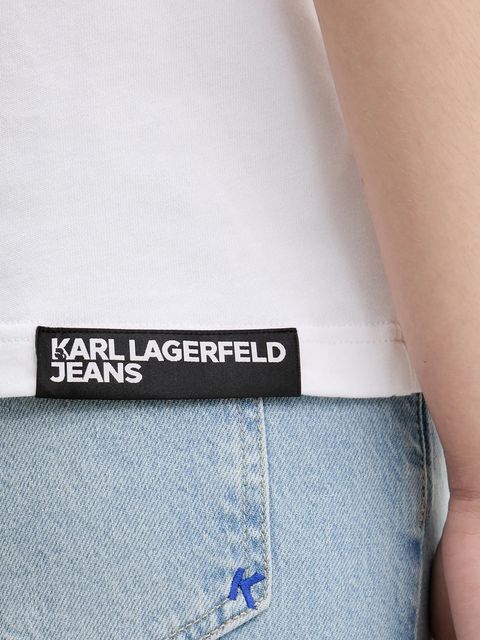 Karl Lagerfeld Jeans t-shirt bawełniany damski kolor biały A2W17030
