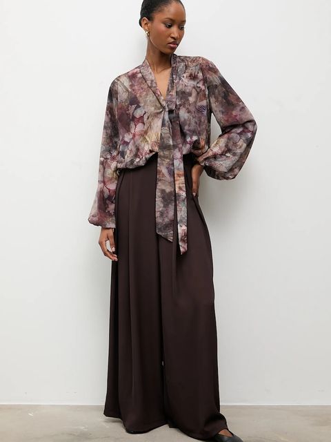 Answear.LAB bluzka damska kolor szary wzorzysta