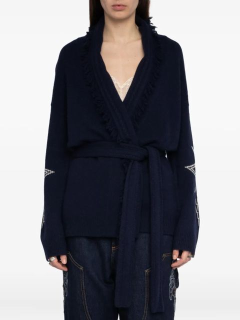 Zadig&Voltaire Alpa fringed star cardi-coat - Blue