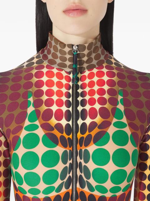 Jean Paul Gaultier high-neck zip-up midi dress - Yellow