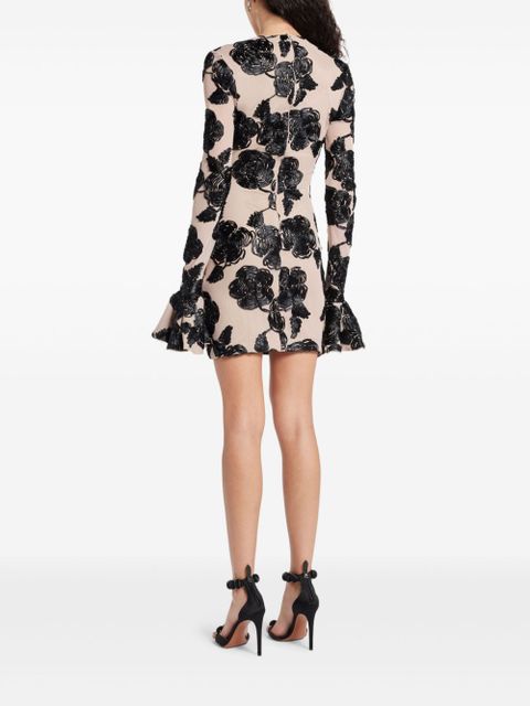 ROTATE BIRGER CHRISTENSEN flower-mesh mini dress - Neutrals