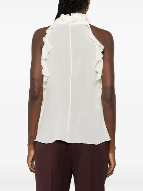 Alexander McQueen ruffled sleeveless blouse - Neutrals