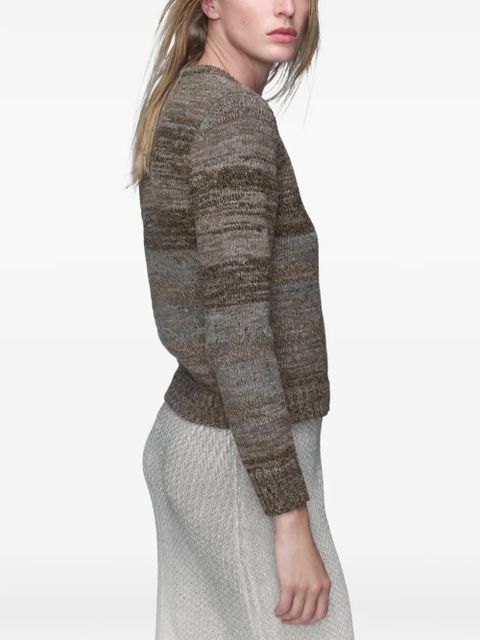 Maison Margiela striped crew-neck sweater - Brown