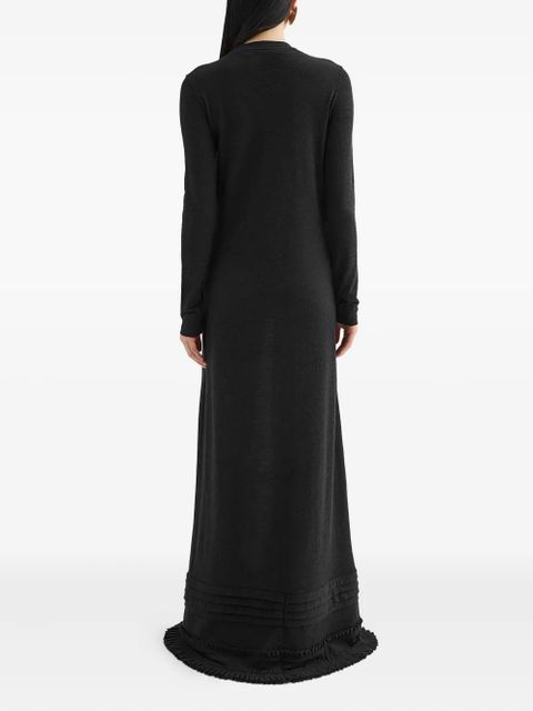 Jil Sander ruffle-detail maxi dress - Black