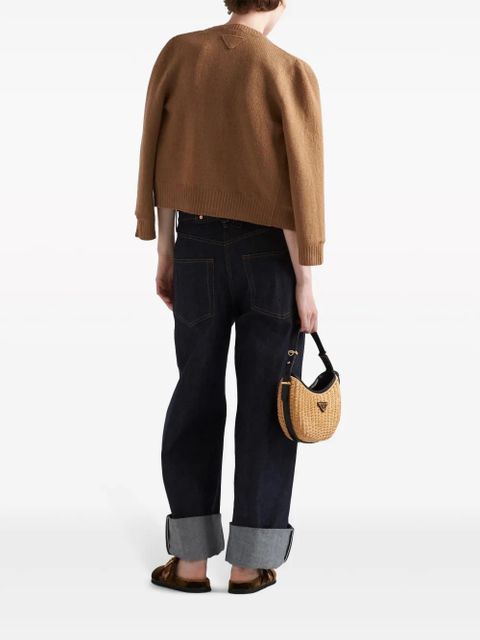 Prada round-neck wool-knit cardigan - Brown