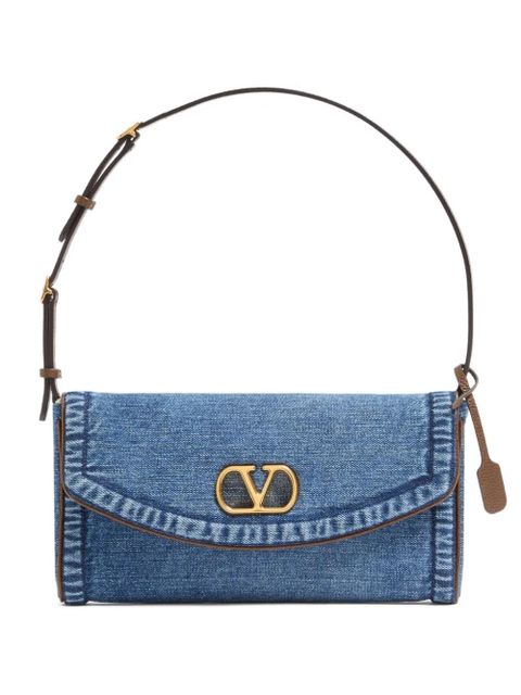 Valentino Garavani small DeVain denim shoulder bag - Blue - zdjęcie produktu nr 1