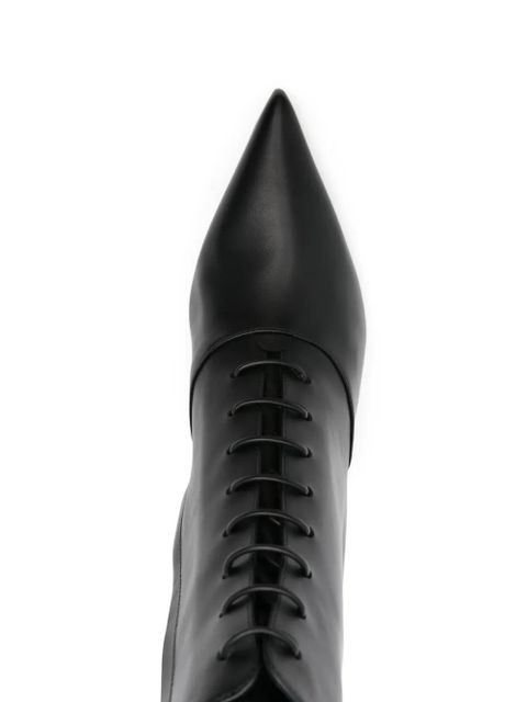 Gianvito Rossi 55mm Morganne lace-up pointed-toe boots - Black