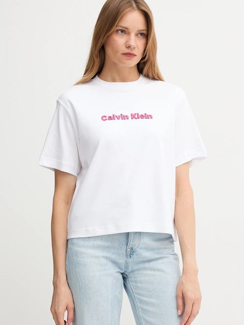 Calvin Klein Jeans t-shirt bawełniany damski kolor biały LV047D205G - zdjęcie produktu nr 1