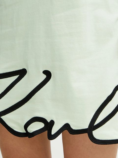 Karl Lagerfeld sukienka bawełniana kolor zielony mini oversize A1W13001