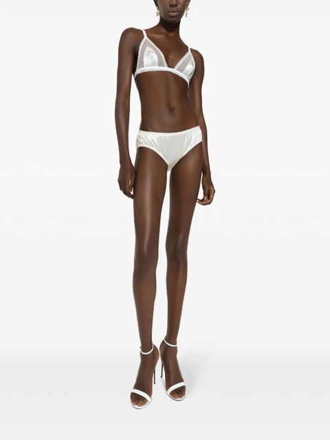 Dolce & Gabbana lace-trimmed triangle bra - White