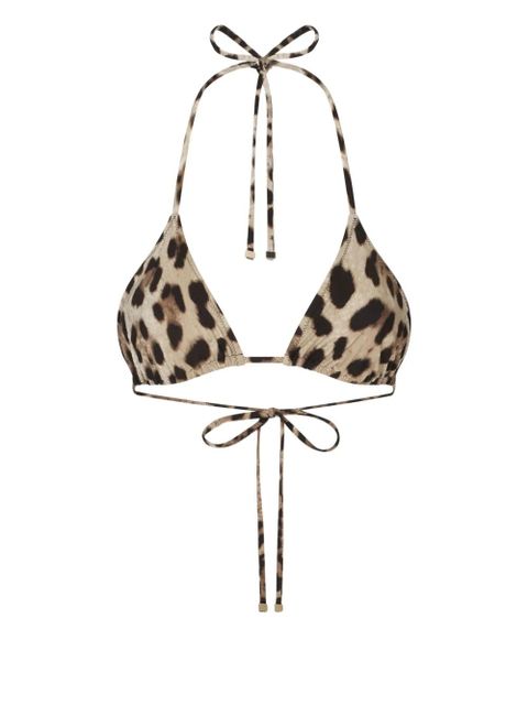 Dolce & Gabbana leopard-print triangle-cup bikini top - Neutrals - zdjęcie produktu nr 1
