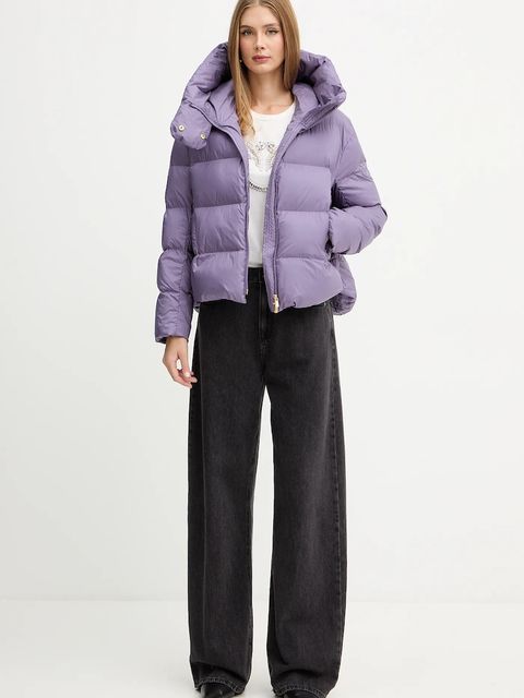 Pinko kurtka kolor fioletowy zimowa oversize 101602 A2P6