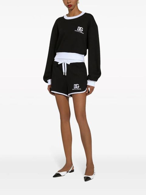 Dolce & Gabbana logo-print cotton-blend sweatshirt - Black