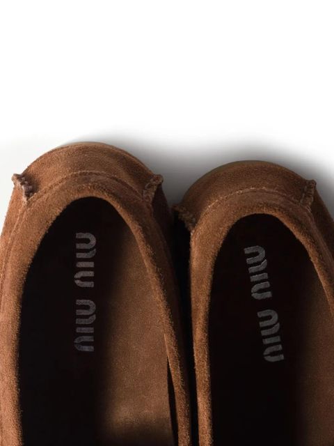 Miu Miu suede loafers - Brown