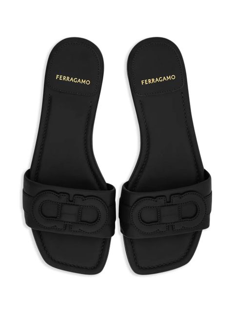 Ferragamo Gancini slide - Black