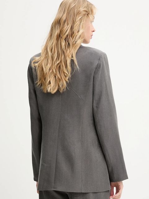 Answear.LAB marynarka kolor szary dwurzędowa gładka