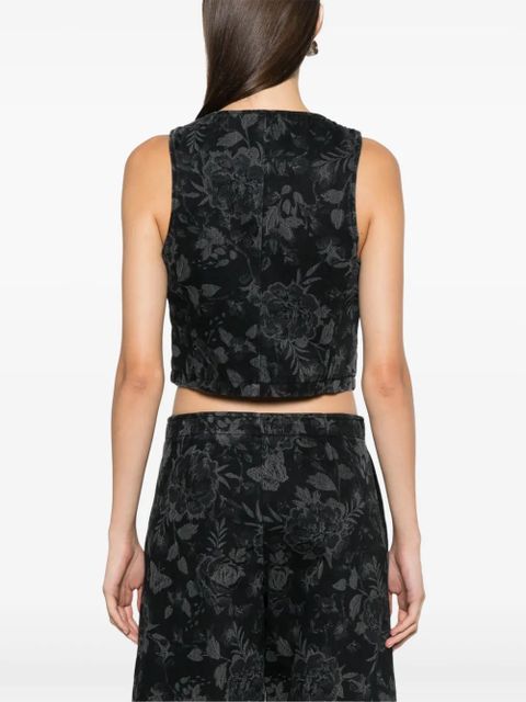 Blumarine floral-pattern vest - Black - zdjęcie produktu nr 2