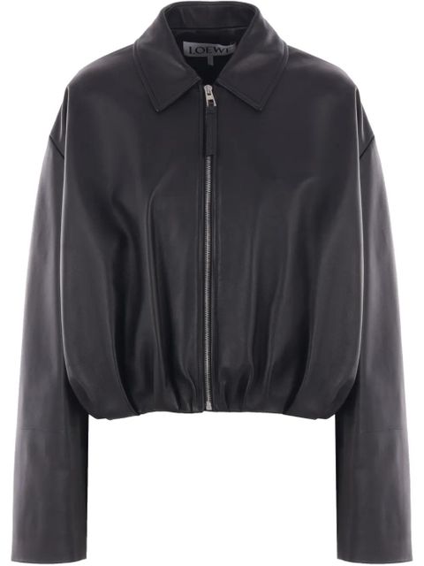 LOEWE draped leather jacket - Black - zdjęcie produktu nr 1