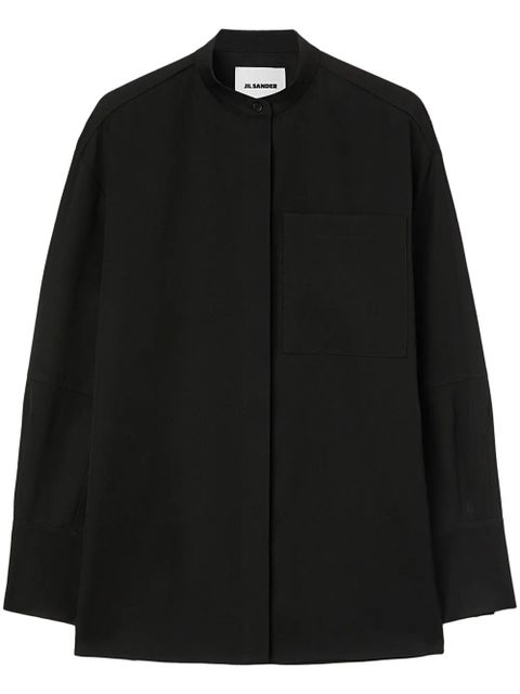 Jil Sander wool gabardine shirt - Black - zdjęcie produktu nr 1