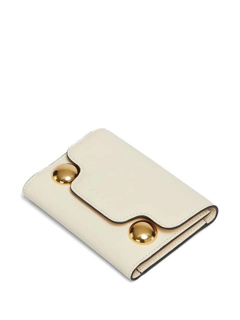 Marni Trunkaroo tri-fold leather wallet - Neutrals
