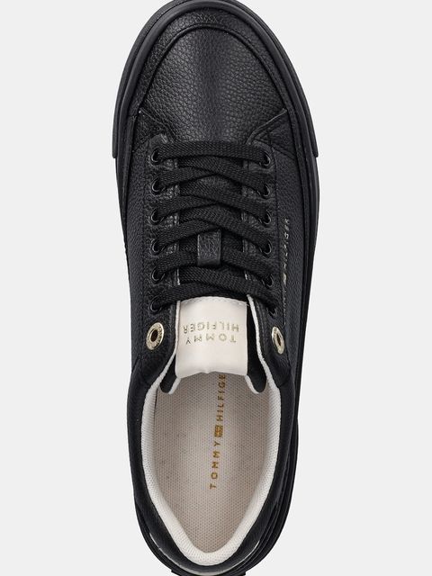 Tommy Hilfiger trampki TH PLATFORM SNEAKER TUMBLED LTR damskie kolor czarny FW0FW09018
