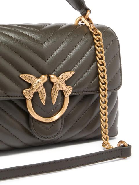 PINKO mini Lady Love chevron bird tote bag - Green