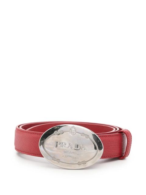 Prada logo-buckle belt - Red - zdjęcie produktu nr 1