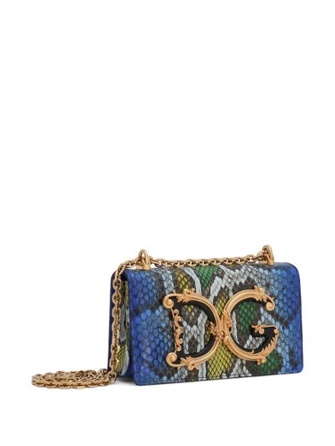 Dolce & Gabbana DG Girls python-effect phone bag - Blue