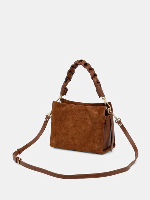 Coccinelle torebka zamszowa BOHEME NEW GEOMET.PATCH kolor brązowy E1.T66.58.01.01