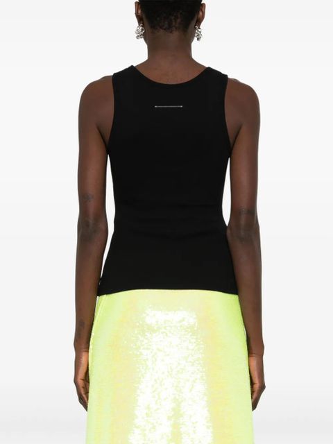 MM6 Maison Margiela single stitch-logo top - Black