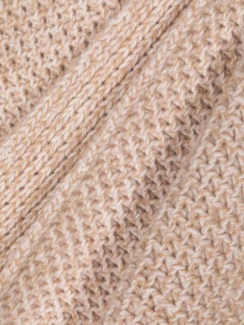 Chloé logo-patch chunky-knit scarf - Neutrals