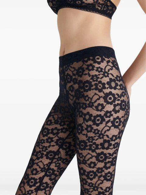 ERES Fleurie ankle-length lace tights - Black