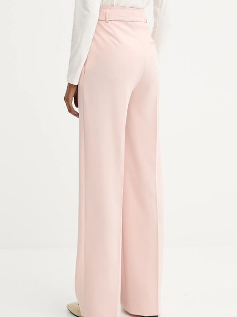 BOSS spodnie damskie kolor beżowy proste high waist 50479405 - zdjęcie produktu nr 2