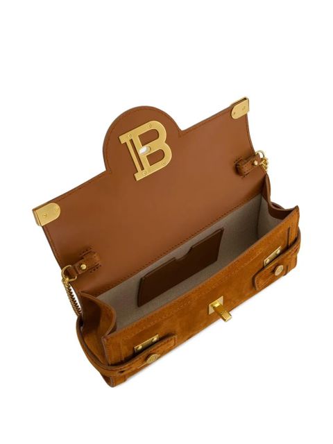 Balmain B-Buzz 23 suede shoulder bag - Brown