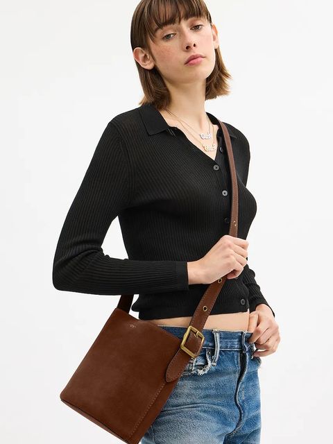 Coach torebka zamszowa Suede Bleecker Bucket 21 kolor brązowy CCW84