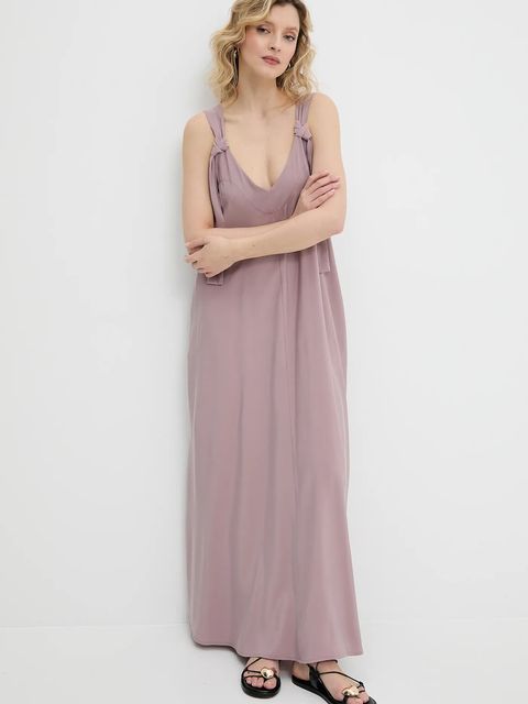 Answear.LAB sukienka kolor różowy maxi rozkloszowana - zdjęcie produktu nr 2