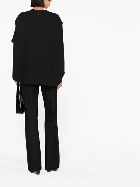 Valentino Garavani drape-detail asymmetric T-shirt - Black
