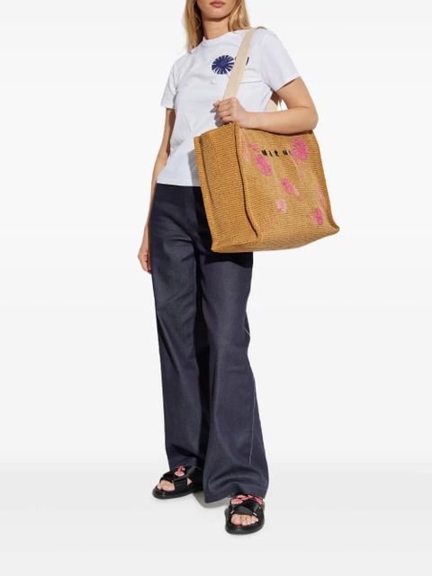 Marni embroidered flower T-shirt - White