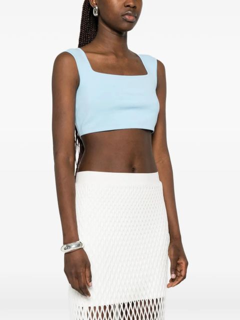 Max Mara square-neck sleeveless top - Blue