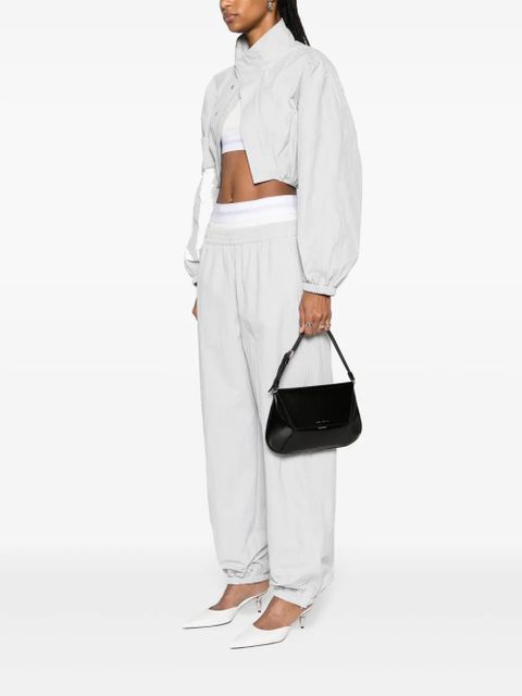 Amina Muaddi Ami patent leather shoulder bag - Black