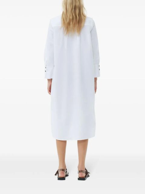 GANNI organic cotton poplin shirtdress - White