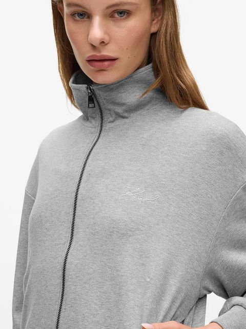 Karl Lagerfeld bluza damska kolor szary gładka A4W44017