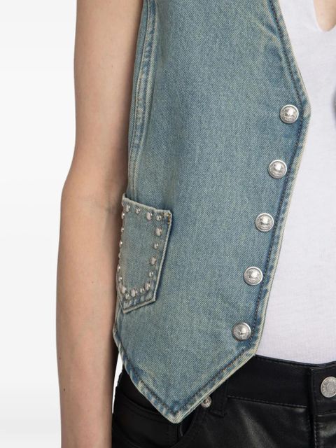 Zadig&Voltaire V-neck studded waistcoat - Blue