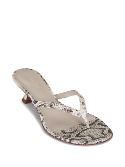 Amina Muaddi 45mm Juliette snakeskin-print sandals - Grey