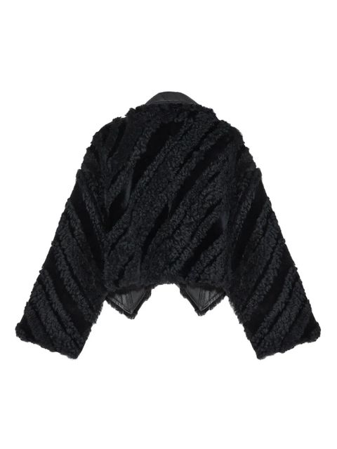 Yves Salomon cropped draped jacket - Black - zdjęcie produktu nr 2