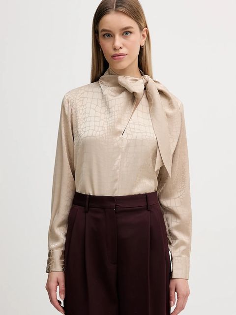 Sisley bluzka damska kolor beżowy wzorzysta 5UTBLQ0A4 - zdjęcie produktu nr 1