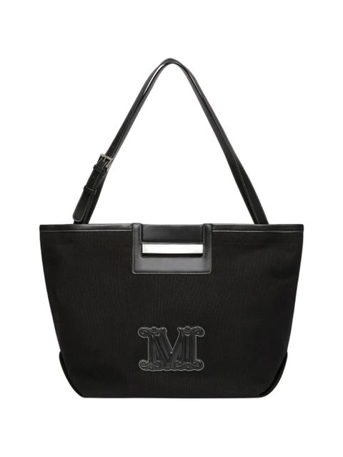 Max Mara logo-applique shoulder bag - Black